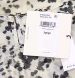 Calvin Klein Printed Chiffon Midi Dress 44C043G Cream Off White / Gray L
