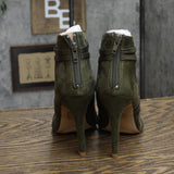 Journee Collection Womens Center Cutout Bootie Boots SAMARA Olive Green 6M