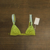Solid & Striped Womens Ellery Bikini Top Swim Sky Blue / Chartreuse Ombre M
