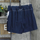 Nike Mens Drawstring Board Shorts Swim Trunks Navy Blue / White 2XL