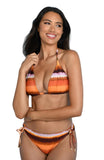 La Blanca Womens Halter Bikini Swimsuit Top LB5RX80 Sunset Orange Multi 16