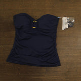 Bleu Rod Beattie Draped Bandini Swimsuit Top with Ring Detail Midnight Blue 10