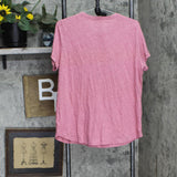 Felina Ladies Womens Slub Crew Tee 1460763 Heather Rose Pink XL