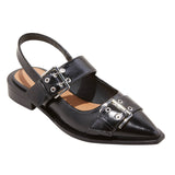 Wild Fable Womens Peyton Double Buckle Slingback Flats 90511436 Black 6M