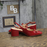 A New Day Square-Toe Mary Jane Block Heel Slingback 94305220 Red 7.5M