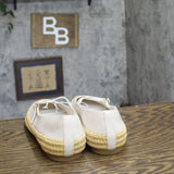Universal Thread Jane Espadrille Flats with Strap Cream Off White / Brown 11M