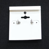 Lori's Gifts Rhinestone Gemstone Stud Earrings Silver Gray / Blue Green
