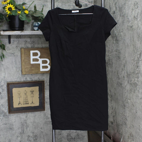 Nine West  Womens V Neck Knit Sheath Dress 165f87bfc44b63 Black M