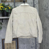 Levis Womens Original Sherpa Corduroy Trucker Jacket White / Pepper Brown L