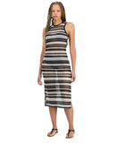 Miken Juniors Striped Low-Back Dress Swim Cover Up I9083K795 Black / White XL