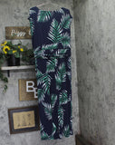 G by Giuliana Print Knit Faux Wrap V-Neck Belted Pocket Jumpsuit Blue Multi XL