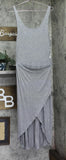And Now This Scoop Neck Side Tie Wrap Knit Midi Tank Dress Heather Gray L
