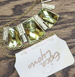 Erica Lyons Collar Panel Pendant Inlay Necklace Gold / Brown Multi 16.5"