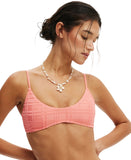 Cotton On Women's Super Scoop-Neck Bikini Top 6338112-19 Shell Pink Terry L