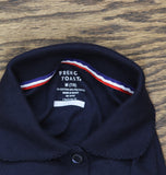 French Toast Girls Uniform Long Sleeve Polo with Picot Collar Navy Blue M (7-8)