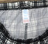 Pillow Talk Womens 2-Piece Lace Trim Plaid Pajama Set Black Multi M