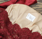 Emerald Sundae Womens Glitter Lace Halter Bodycon Dress Red M