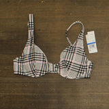 Salt + Cove Juniors Plaid Underwire Bikini Top 807027 Black / White XL