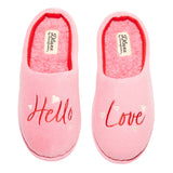Dluxe By Dearfoams Womens Hello Love Slide Slippers 92285261 Pink L