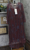 Sheryl Crow Mesh Lined Embellished Dress Maroon Red XL