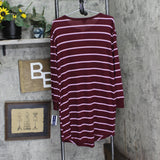 Gap Body Womens Henley Dorm Long-Sleeve Sleepshirt G1086XDLMA Red Striped M