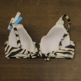 Bleu Rod Beattie V Wire Over The Shoulder Bikini Swim Top Black / White 38DD