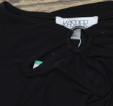 Kasper Womens Keyhole Ring Short Sleeve Knit Top Blouse 10924137 Black L