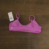 Hurley Womens Textured Wave Scrunch Bralette Bikini Top HU009T5 Orchid Purple M