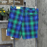 All In Motion Men's Plaid Golf Shorts 8" Inseam 87206075 Green / Blue Plaid 34