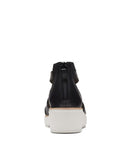 Clarks Women's Collection Jillian Bright Wedge Sandals Shoes Leather Black 10M
