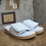 Isotoner Womens Slide Slippers Fuzzy Light Blue 8.5-9
