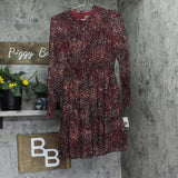 Taylor Womens Petite Long-Sleeve Chiffon Dress 3109P Crimson Red Multi 4P