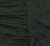 DKNY Chiffon Balloon-Sleeve Faux Wrap Side Slit Maxi Dress Forest Green 8