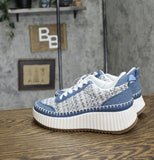 Universal Thread Persephone Sneakers with Memory Foam Insole Blue Denim 6.5M
