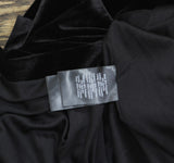 Donna Karan Off the Shoulder Sheer Puff Sleeve Evening Gown Dress Black 14