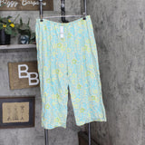 Hue Womens Ornate Floral Notched Collar Pajama Set Tropical Blue Green 1X