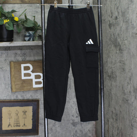 Adidas Boys Fleece Sweatpants with Cargo Pockets Black 7