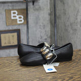 A New Day Genevieve Oversized Dome Stud Mary Jane Flats Black / Silver 7M