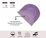 Home Weavers Double Ruffle Collection Bathroom Rugs 4-Piece Set Purple Standard