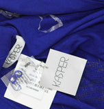 Kasper Womens Open Front Pointelle Pattern Knit Sweater Cardigan 10920021 Blue S