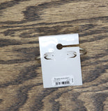Francesca's Fashion Knifecut Textured Huggie Hoop Earrings Silver Gray .75"