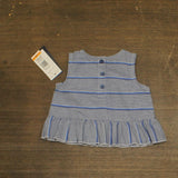 Tommy Hilfiger Baby Girls Striped Sleeveless Shirt Top Navy Blue 12M