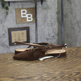 A New Day Twiggy Multi Buckle Mini Heel Flats 94303755 Brown 6M