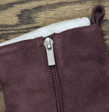 Lucky Brand Round Toe Chunky Wedge Chelsea Ankle Boots Winter Cherry Purple 6M
