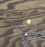 Premier Designs Charm Pendant Heavy Chain Necklace Silver Gray / Gold 20" + 5"