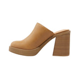 Universal Thread Tess Platform Mule Heels with Memory Foam Insole Tan Brown 11M