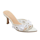 A New Day Womens Lupita Mesh Rhinestone Peep Toe Mule Heels 92609723 White 6M