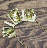 Erica Lyons Collar Panel Pendant Inlay Necklace Gold / Brown Multi 16.5"