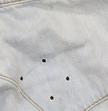 Universal Thread Long Sleeve Star Embroidered Western Denim Shirt Denim Blue L