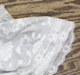Sophia by Rene Rofe Womens Floral Crochet Trim Ruffle Sleeve Shirt Top Gray XL